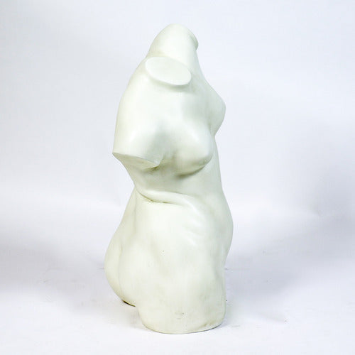 Classical Greek-inspired female torso sculpture with smooth, minimalist lines and an elegant, timeless silhouette. Side View