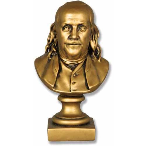 Classical old world European bust of a man with long hair and formal attire, featuring ornate Renaissance-inspired detailing.