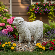 Sheep Garden Statue (25 - Inch) Side Angle