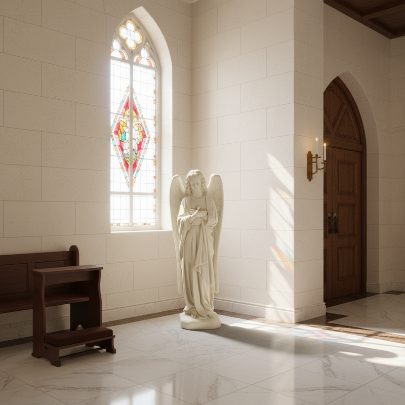 Prayer Angel Outdoor Statue (26-Inch)