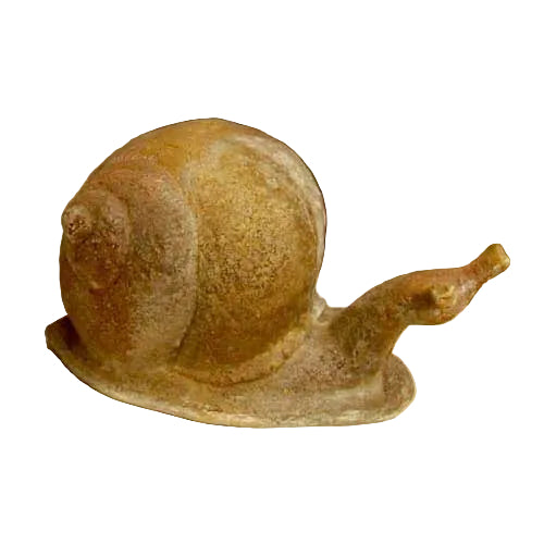 Snail sculpture with old world European charm, featuring classical, rounded lines and subtle, ornate detailing.