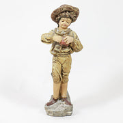 Peasant Boy Statue (16 - Inch) Side Angle