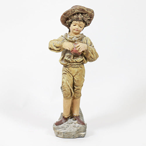 Peasant Boy Statue (16 - Inch) Side Angle