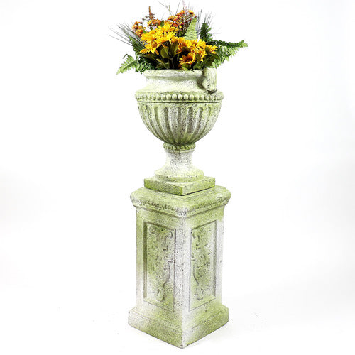 Fluted And Beaded Urn 18""h Outdoor/Indoor Statue