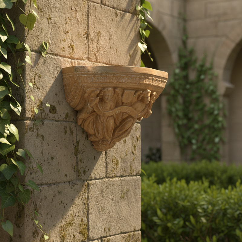 Angel Crucifixion Outdoor Bracket (10 - Inch) Side Angle