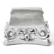 Ornate Baroque pedestal base with intricate scrollwork and classical old world European floral detailing. Different Angle