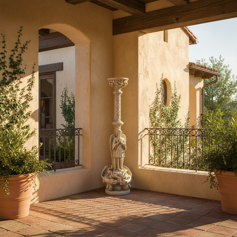 Guardian Angel Torch Holder Statue (33-Inch)