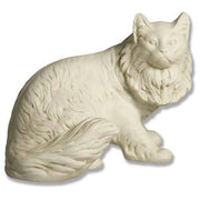 Sculpted cat figurine with detailed fur and an ornate, classical European style reminiscent of old world Renaissance art.