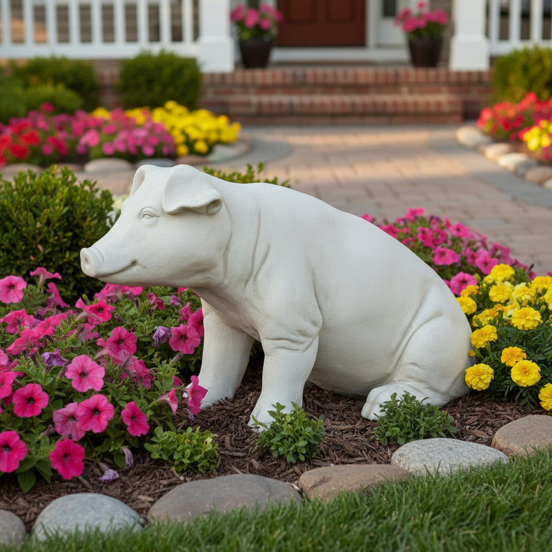 Pig Garden Statue (15-Inch)