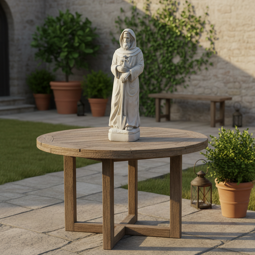 Saint Fiacre Religious Statue (25 - Inch) Side Angle