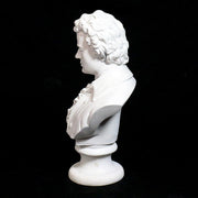 Classical European bust with ornate ruffled shirt and curled hair, inspired by Renaissance and Baroque sculptural styles. Other Angle