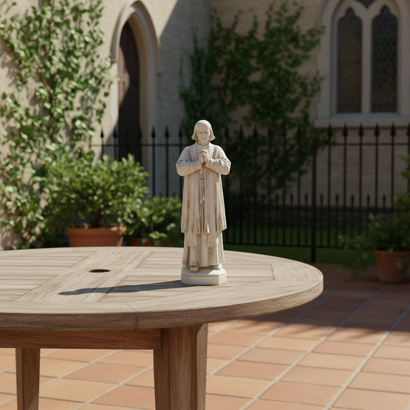 Saint John Vianney Religious Statue (13 - Inch) Side Angle