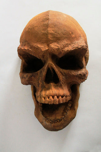 Angry Skull Drawing Cast Statue (16 - Inch)
