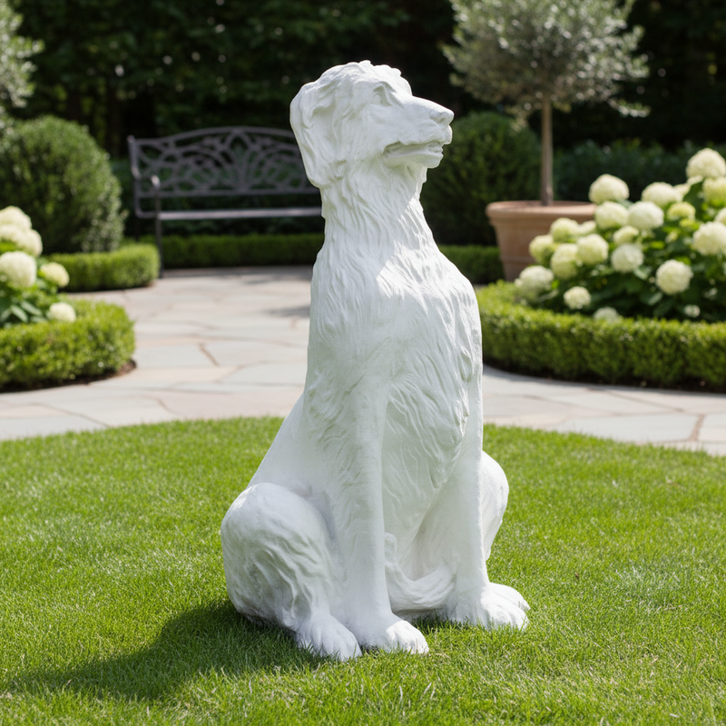 Irish Wolfhound Dog Garden Statue (49 - Inch) Side Angle