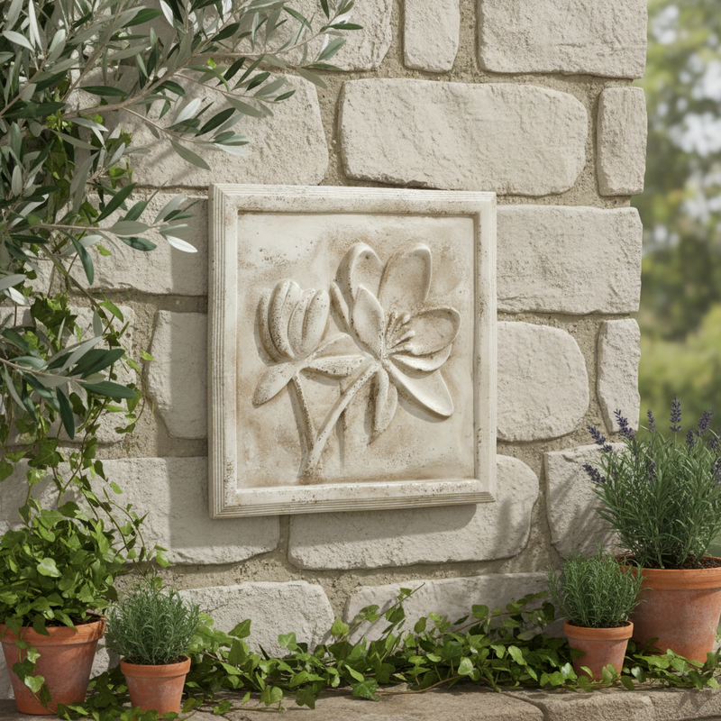 Lotus Outdoor Plaque (22.0 - Inch) Side Angle