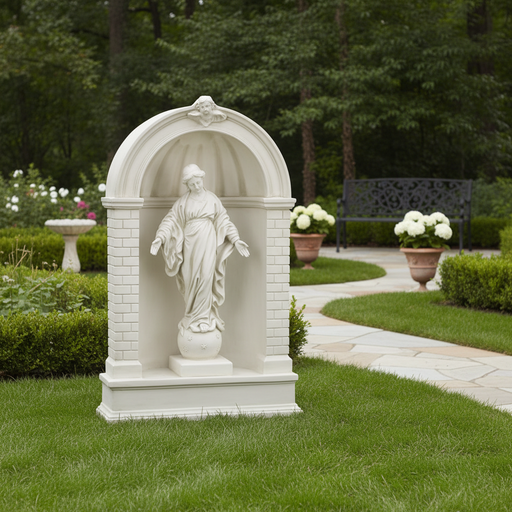 metadata_custom.architectural_style Medieval Shrine Outdoor Statue (24 - 26 Inch) (38 - Inch) Side Angle