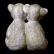 Twin Bear Cubs Garden Statue (14 - Inch) Side View