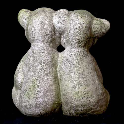 Twin Bear Cubs Garden Statue (14 - Inch) Side View