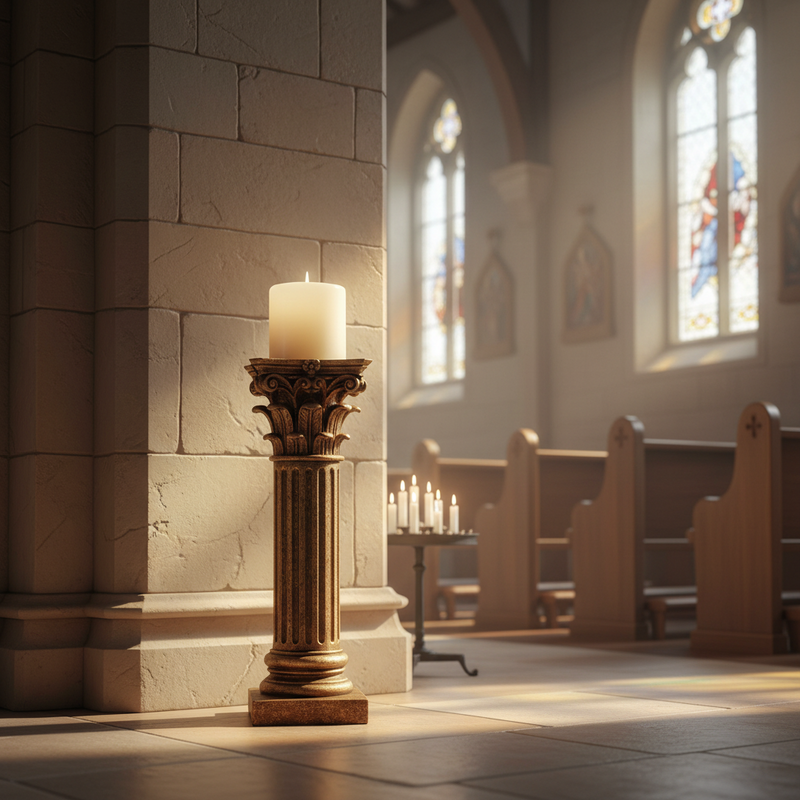 Corinthian Order Candleholder Religious Statue (13-Inch)