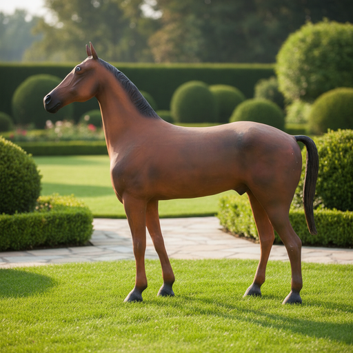 Large Horse Garden Statue (93 - Inch) Side Angle
