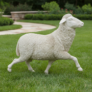 Prancing Sheep Garden Statue (41 - Inch) Side Angle