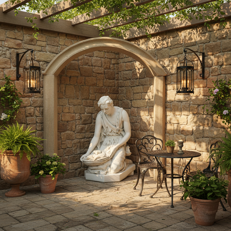 Kneeling Shepherd Religious Statue (42 - Inch) Side Angle
