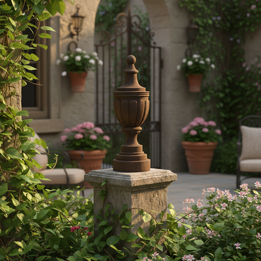 Ashley Finial Outdoor Statue (23 - Inch) Side Angle