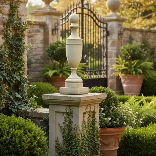 Baldwin Finial Outdoor Statue (19 - Inch) Side Angle