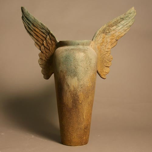 Winged Pot 26 H Outdoor/Indoor Statue