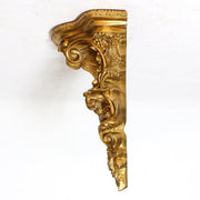 Baroque wall bracket with ornate scrollwork, acanthus leaves, and shell motif in old world European classical style. Other Angle
