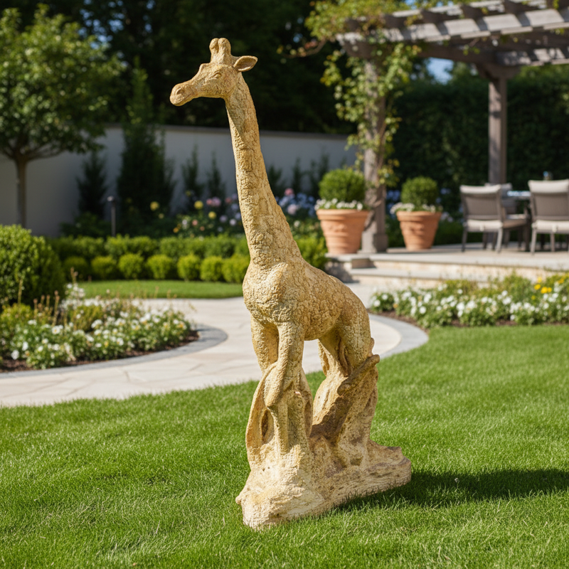 Giraffe Garden Statue (24 - Inch) Side Angle