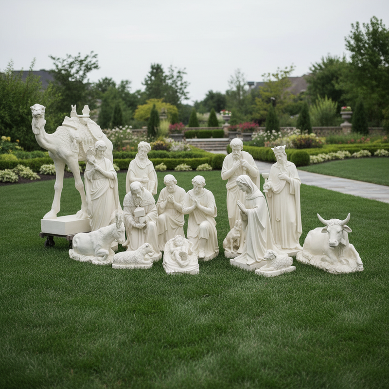 Nativity Scene Religious Statue (50 - Inch) Side View