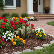 Clam Garden Statue (34 - Inch) Side Angle
