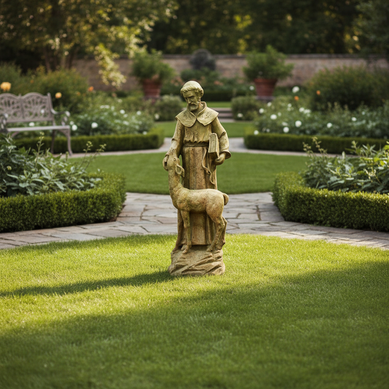 Deer Garden Statue (20 - Inch) Side Angle