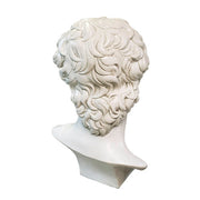 Classical Renaissance bust with intricate curls and strong features, inspired by old world European sculpture. Different Angle