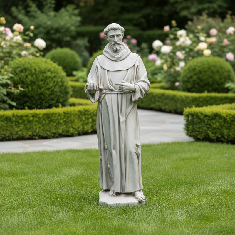 Saint Francis Religious Statue (74 - Inch) Side Angle