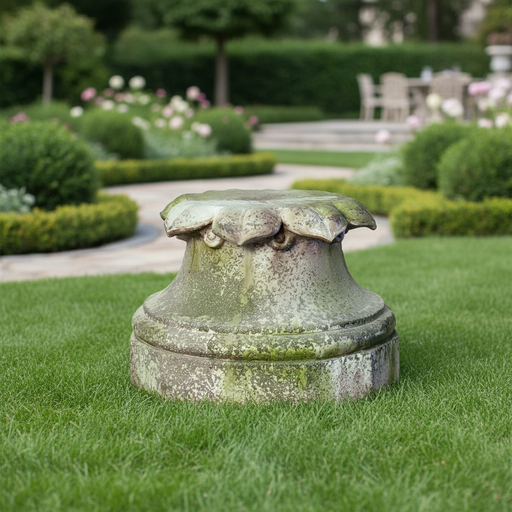 Hale Petal Base Outdoor Statue (14 - Inch) Side Angle