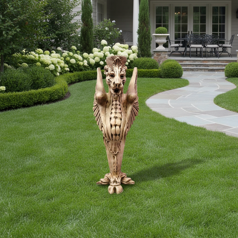 Griffin Outdoor Statue (24 - Inch) Side Angle