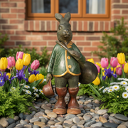 Rabbit Garden Statue (15 - Inch) Side Angle