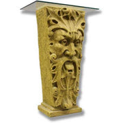 Ornate pedestal table with classical old world European face motif, featuring intricate Baroque and Renaissance-inspired detailing.