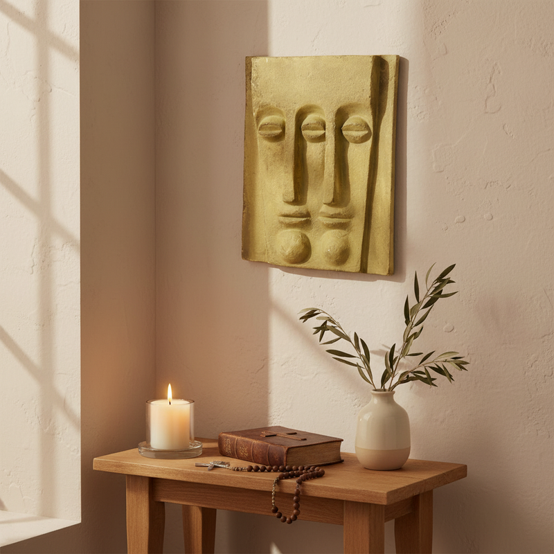 Three Eye Garden Plaque (16.0 - Inch) (16.0 - Inch) Side Angle