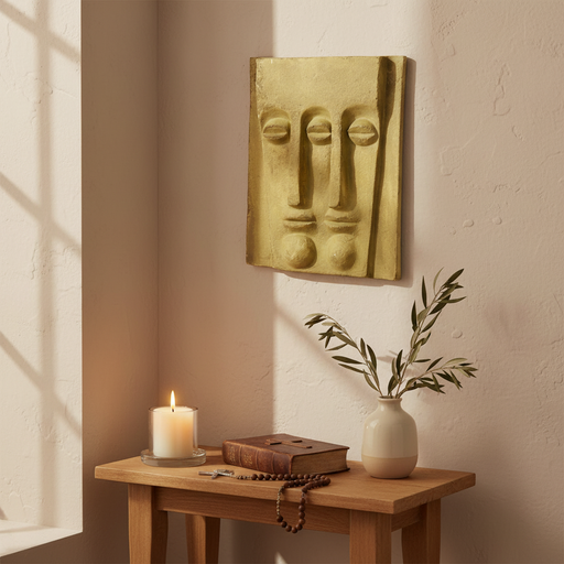 Three Eye Garden Plaque (16.0 - Inch) (16.0 - Inch) Side Angle