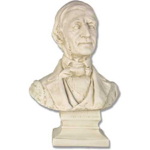 Classical old world European bust sculpture with ornate detailing, featuring a distinguished gentleman in Renaissance attire.
