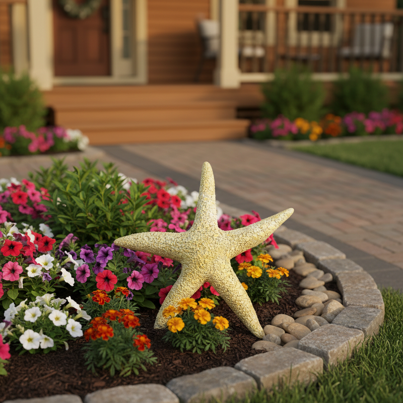 Starfish Garden Statue (30 - Inch) Side Angle