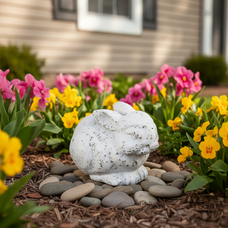 Pet Bunny Garden Statue (4 - Inch) Side Angle