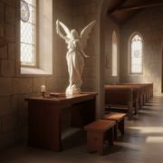 Angel With Torch Outdoor Statue (27 - Inch) Side Angle