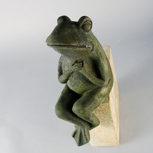 Frog Garden Statue (8 - Inch) Different Angle