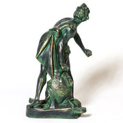 David statue in classical Renaissance style, poised to throw a stone, with ornate detailing and dynamic old world European posture. Other Angle