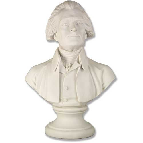 Classical bust sculpture featuring a distinguished male figure in old world European style with ornate, Renaissance-inspired detailing.