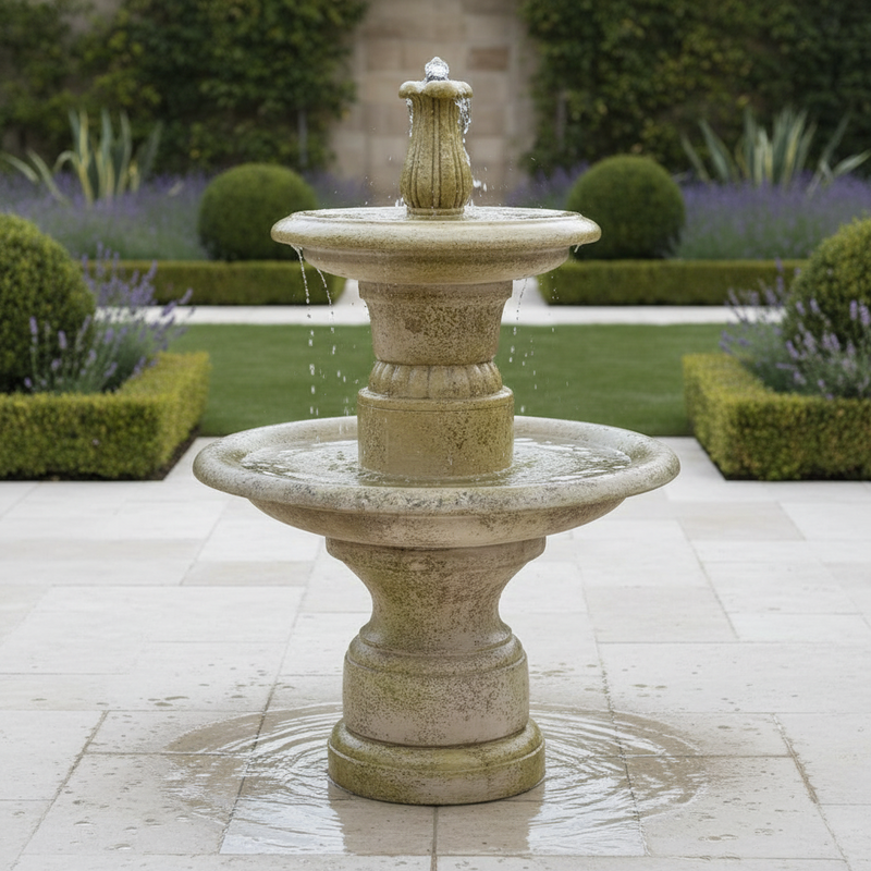 Balustrade 2 Tier Fountain (56 - Inch) Side Angle